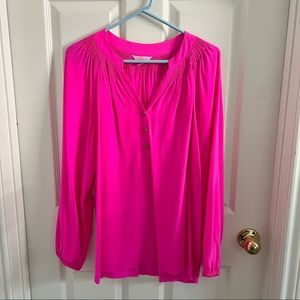 Size L EUC Hot Pink Lilly Pulitzer Elsa Blouse